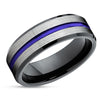 Purple Tungsten Wedding Band - Black Tungsten Ring - Men's Wedding Band - Black Ring