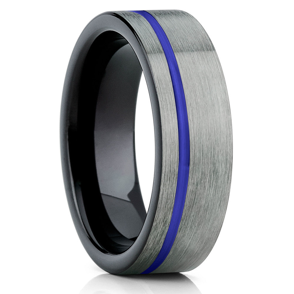 Purple Tungsten Wedding Band - Black Tungsten Ring - Tungsten Wedding Ring - Clean Casting Jewelry