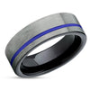 Purple Tungsten Wedding Band - Black Tungsten Ring - Tungsten Wedding Ring