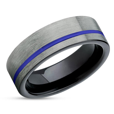 Purple Tungsten Wedding Band - Black Tungsten Ring - Tungsten Wedding Ring