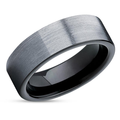Black Wedding Ring - Black Tungsten Ring - Tungsten Carbide Ring - Black Ring