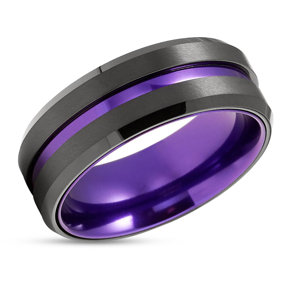 Mens purple tungsten rings shop