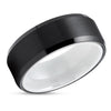 Black Tungsten Wedding Ring - White Tungsten Ring - White Wedding Ring - White Ring