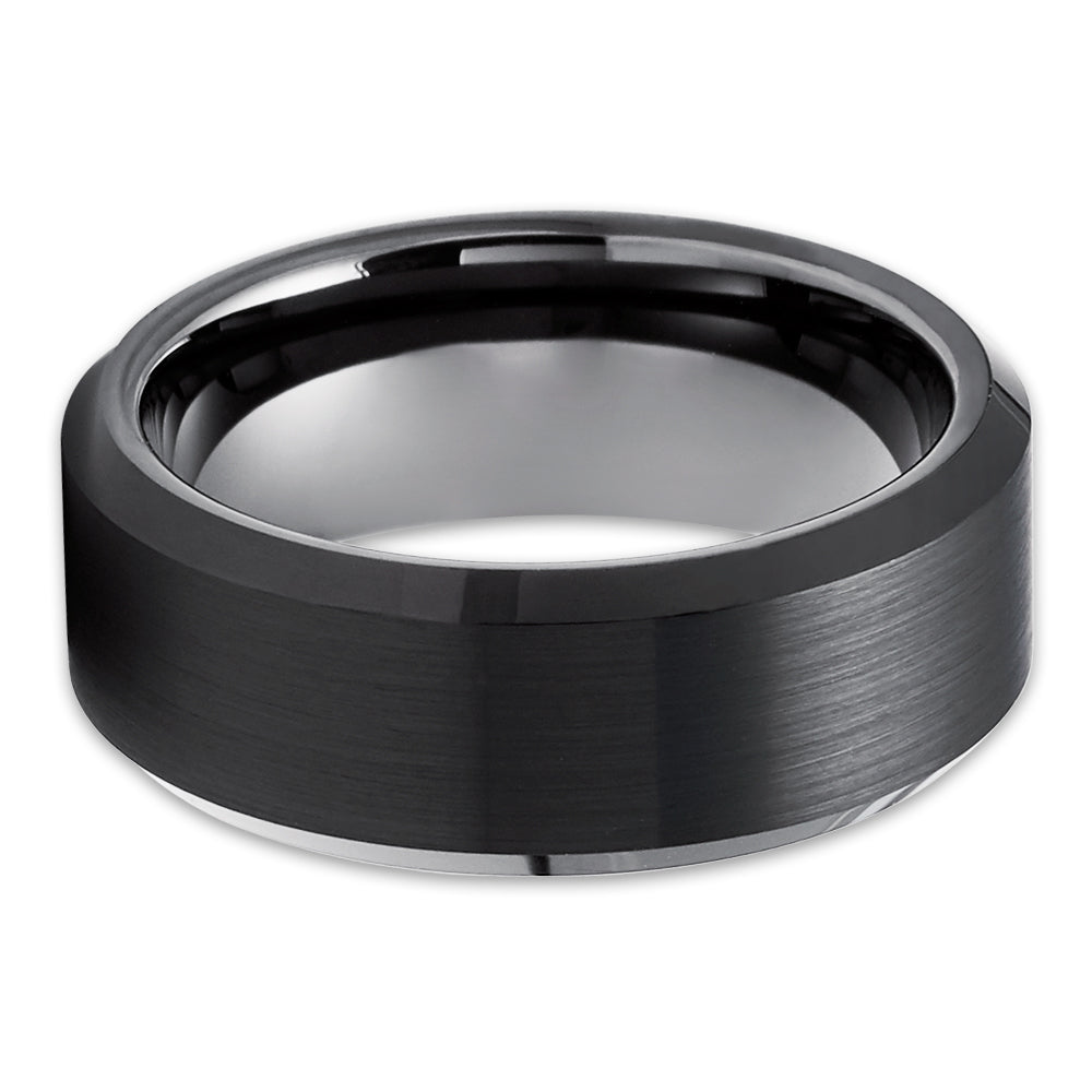 Black Tungsten Ring - Gunmetal Wedding Band - Black Tungsten Ring - Black Ring