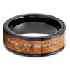 Whiskey Barrel Wedding Rings - Whiskey Barrel Tungsten Ring - Deer Antler Ring - 8mm