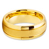 Yellow Gold Tungsten Wedding Ring - 8mm Tungsten Wedding Band - Tungsten Carbide