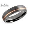 Rose Gold Tungsten Ring - Gunmetal Wedding Ring - Tungsten Wedding Ring - Band