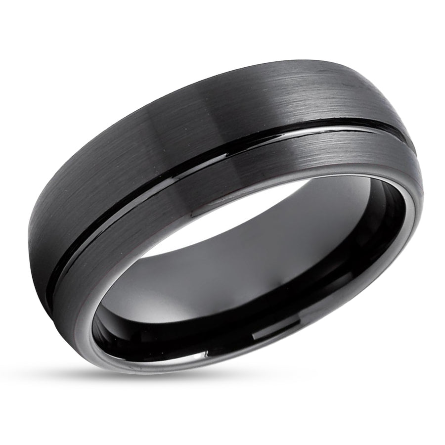 Black Wedding Ring - Black Wedding Band - Men's Ring - Women's Ring - Tungsten Ring
