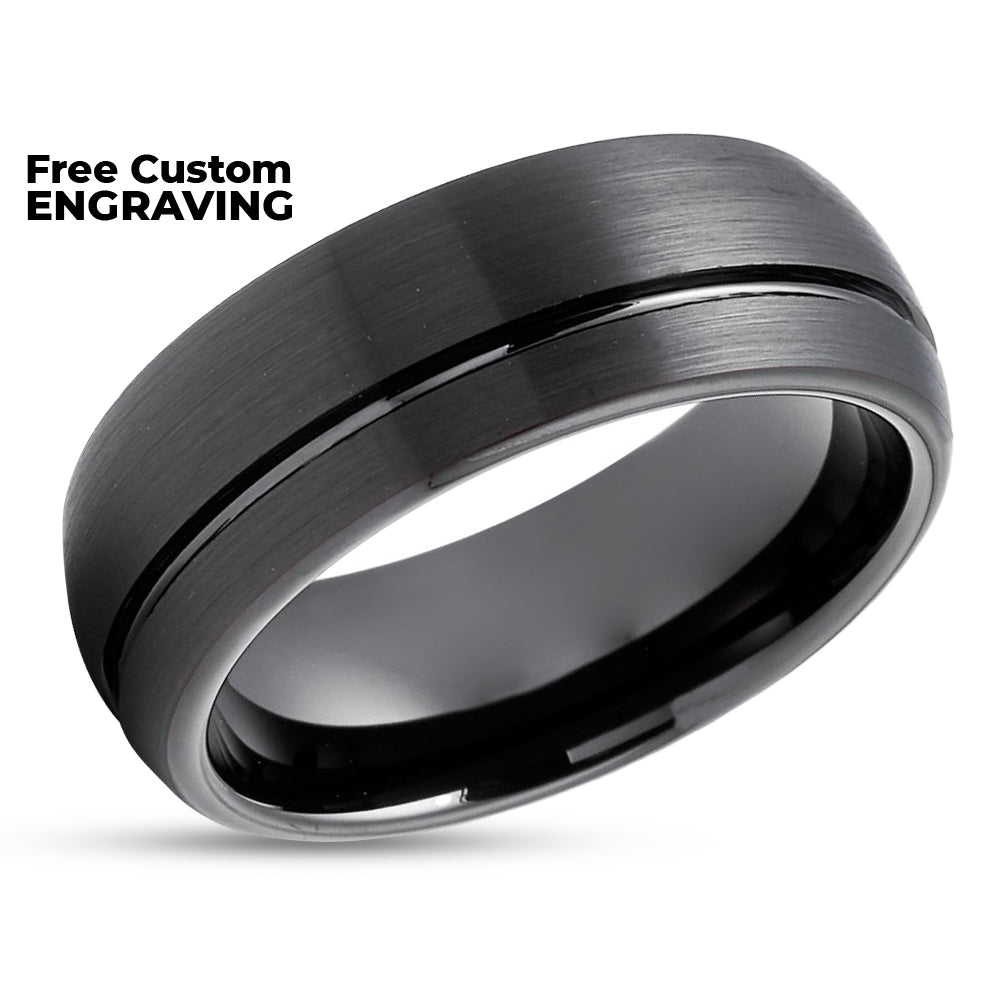 Black Wedding Ring - Black Wedding Band - Men's Ring - Women's Ring - Tungsten Ring