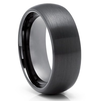 Man's Wedding Ring - Women's Wedding Ring - Tungsten Wedding Band - Gunmetal Ring