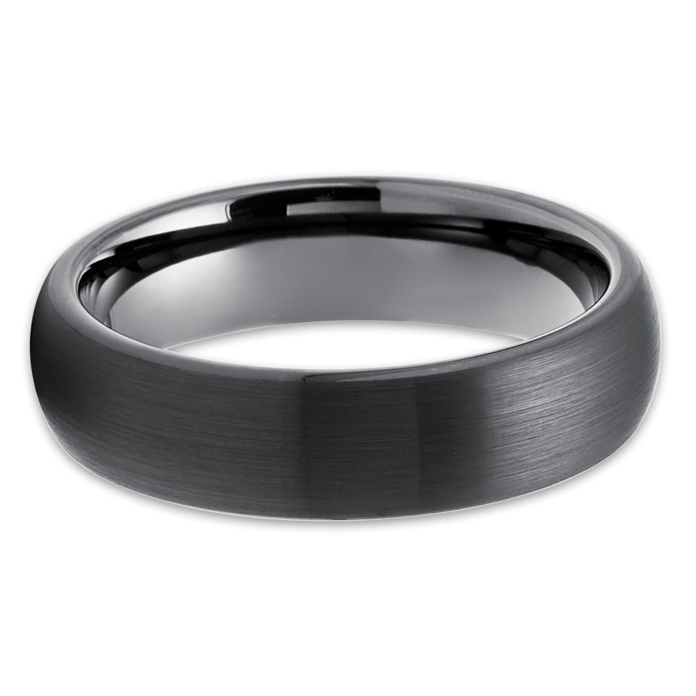 Black Tungsten Wedding Ring - Gunmetal Wedding Ring - Black Wedding Ring - Rind