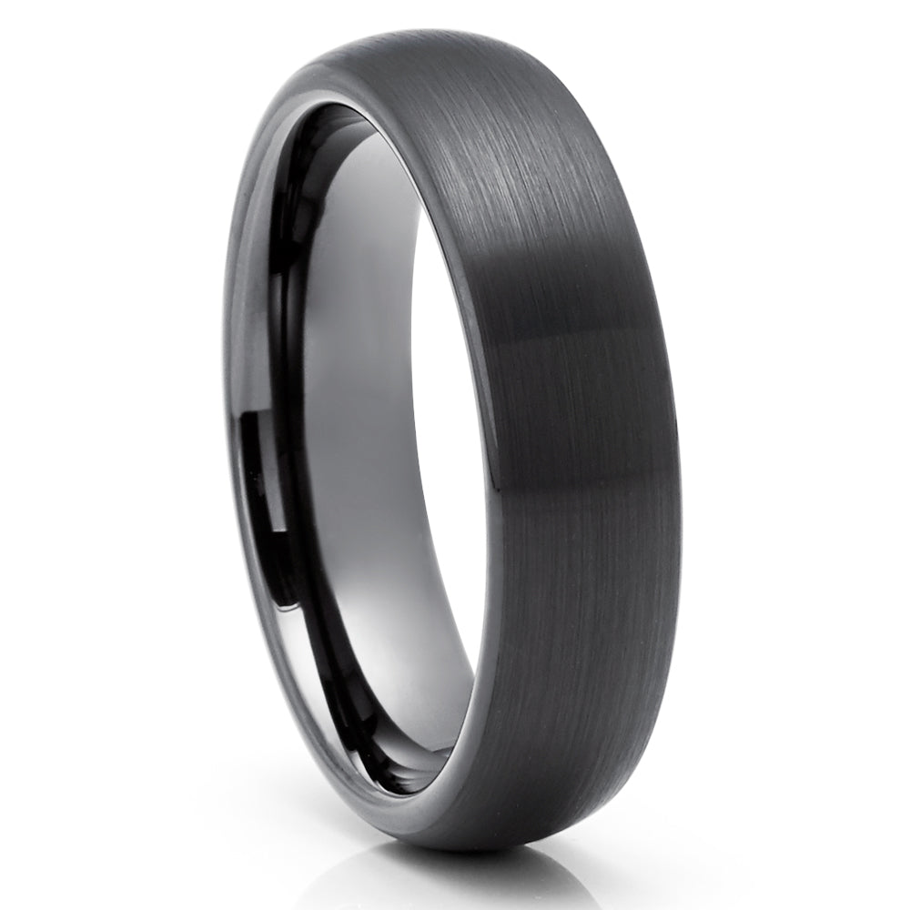 Black Tungsten Wedding Ring - Gunmetal Wedding Ring - Black Wedding Ring - Rind