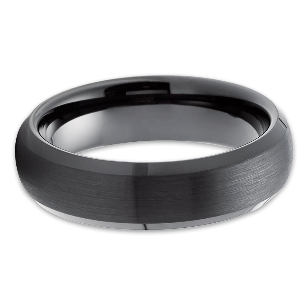 Black Wedding Ring - Black Tungsten Ring - 8mm Ring - 6mm Ring - Black Wedding Band