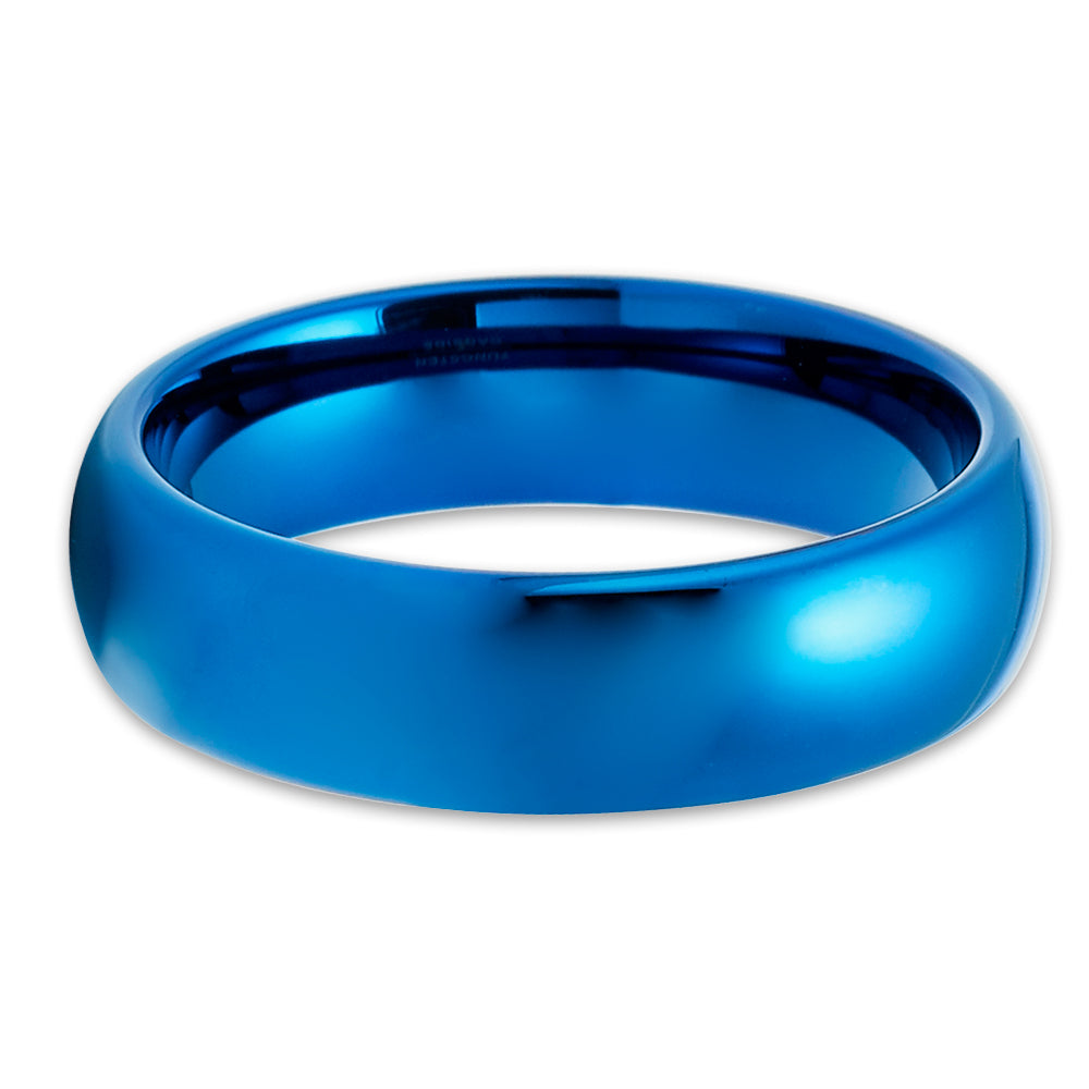 Blue Wedding Band - Blue Tungsten Ring - Tungsten Wedding Ring - Blue Tungsten Band