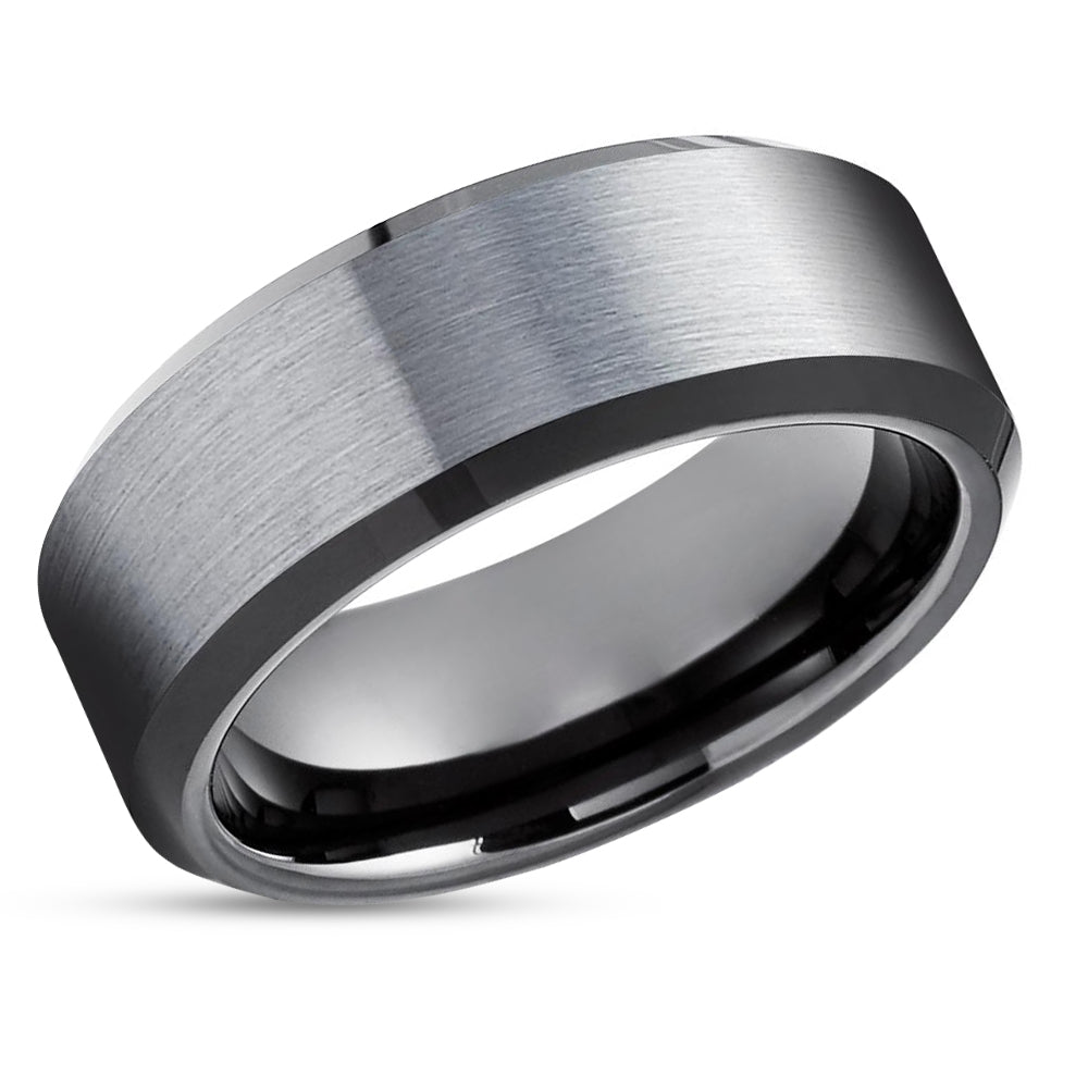 Black Tungsten Wedding Ring - Gunmetal Wedding Ring - Black Tungsten Ring - Man's Ring