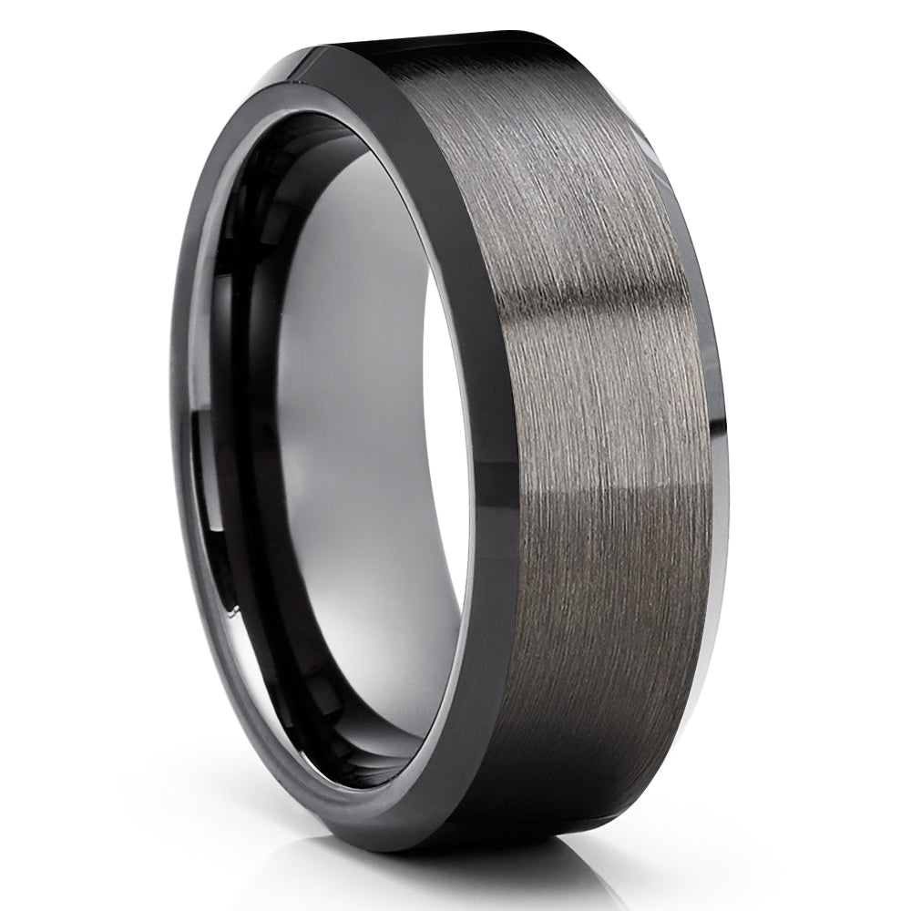 Gunmetal Wedding Ring - Black Tungsten Ring - Tungsten Wedding Band - Gunmetal Ring