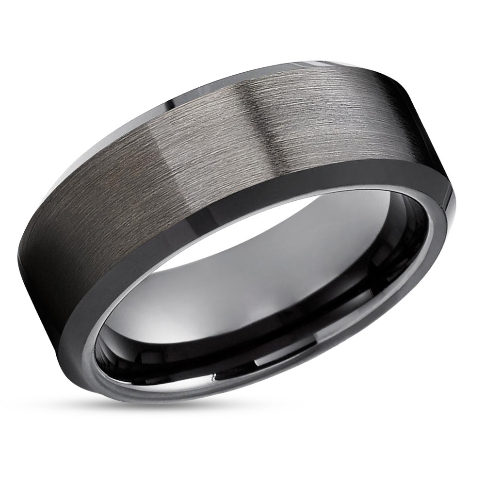 Gunmetal Wedding Ring - Black Tungsten Ring - Tungsten Wedding Band - Gunmetal Ring