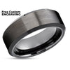 Gunmetal Wedding Ring - Black Tungsten Ring - Tungsten Wedding Band - Gunmetal Ring