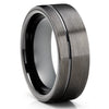 Gunmetal Wedding Ring - Black Tungsten Wedding Ring - Tungsten Wedding Ring - Band