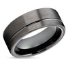 Gunmetal Wedding Ring - Black Tungsten Wedding Ring - Tungsten Wedding Ring - Band