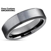 Gunmetal Wedding Ring - Black Wedding Band - Gray Tungsten Ring - Engagement Ring
