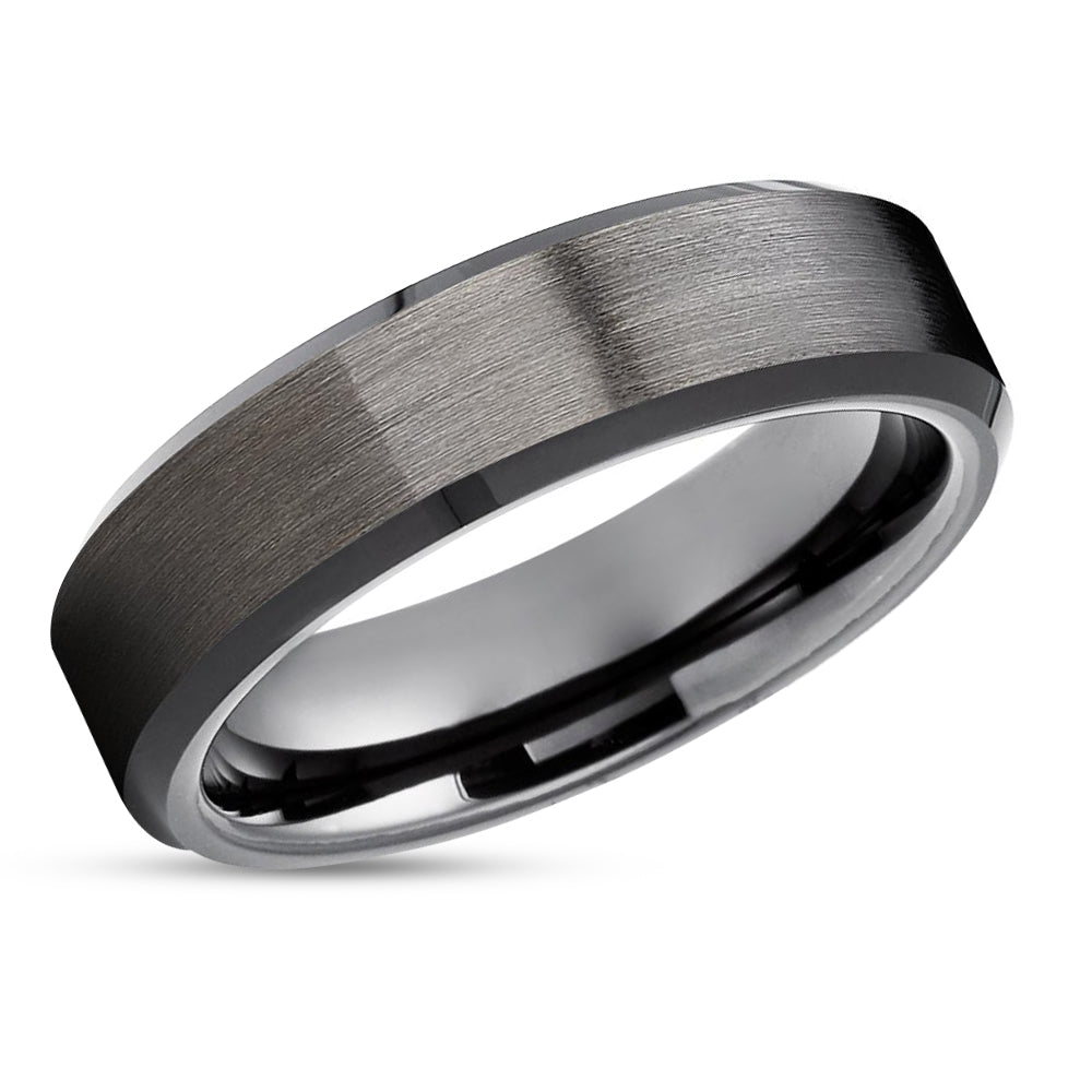 Gunmetal Wedding Ring - Black Tungsten Ring - Tungsten Wedding Band - Wedding Ring
