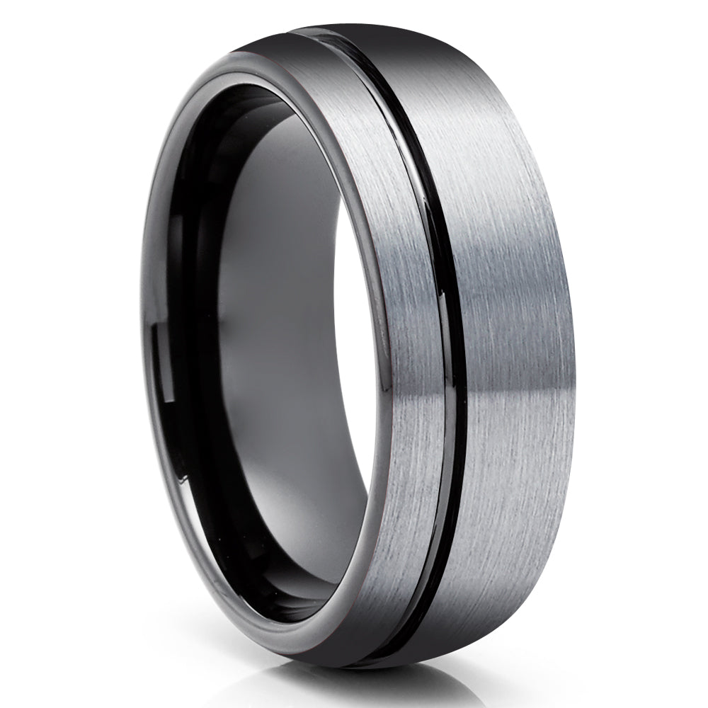 Black Tungsten Ring - Black Wedding Ring - Tungsten Wedding Band - Engagement Ring