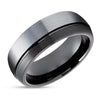 Black Tungsten Ring - Black Wedding Band - Tungsten Carbide Ring - Black Band