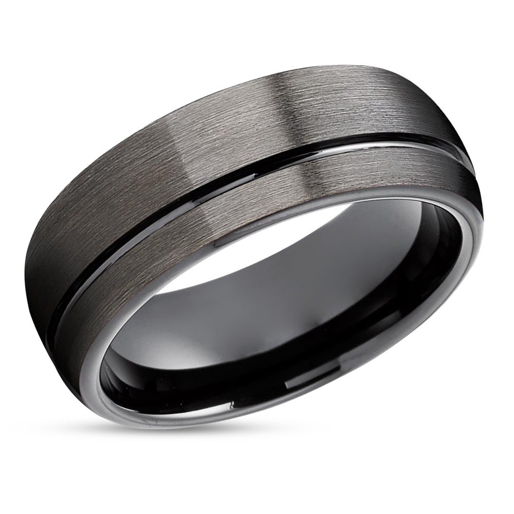 Black Tungsten Wedding Ring - Gunmetal Wedding Ring - Black Wedding Band - Gunmetal Band