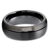 Gunmetal Wedding Ring - Black Wedding Band - Tungsten Wedding Ring - Tungsten Carbide