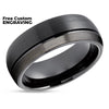 Gunmetal Wedding Ring - Black Wedding Band - Tungsten Wedding Ring - Tungsten Carbide