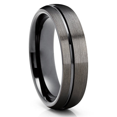 Gunmetal Wedding Ring - Black Tungsten Ring - Tungsten Carbide - Gunmetal Ring - Band