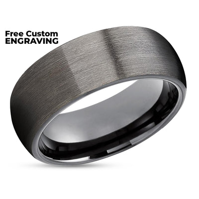 Gunmetal Wedding Ring - Black Tungsten Ring - Tungsten Carbide ring - Wedding Band