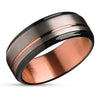Rose Gold Wedding Ring - Gunmetal Wedding Ring - Tungsten Wedding Ring - Engagement Ring