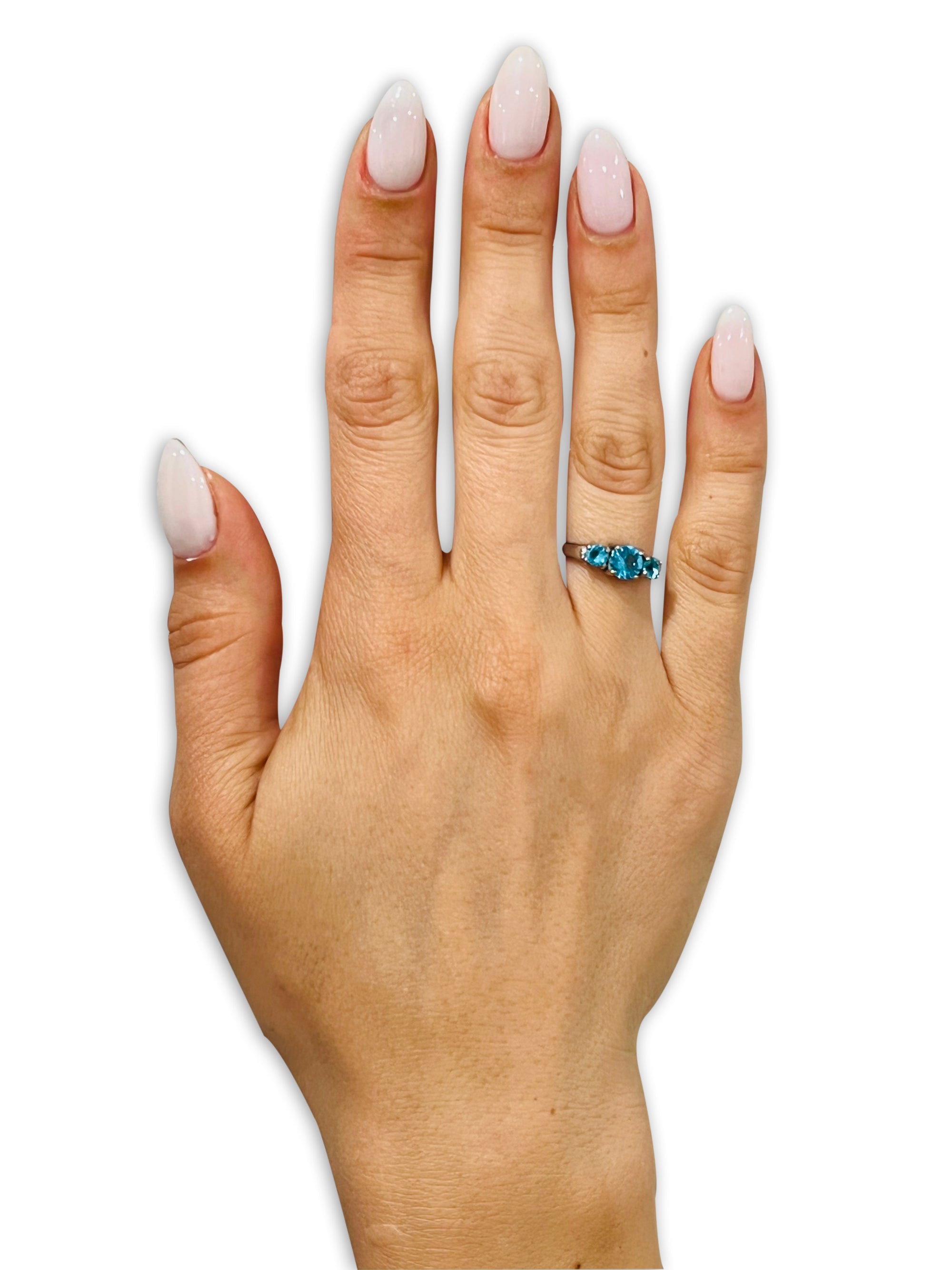 Aquamarine Wedding Ring - Silver Ring - Solitaire Wedding Ring - Engagement Ring - Anniversary