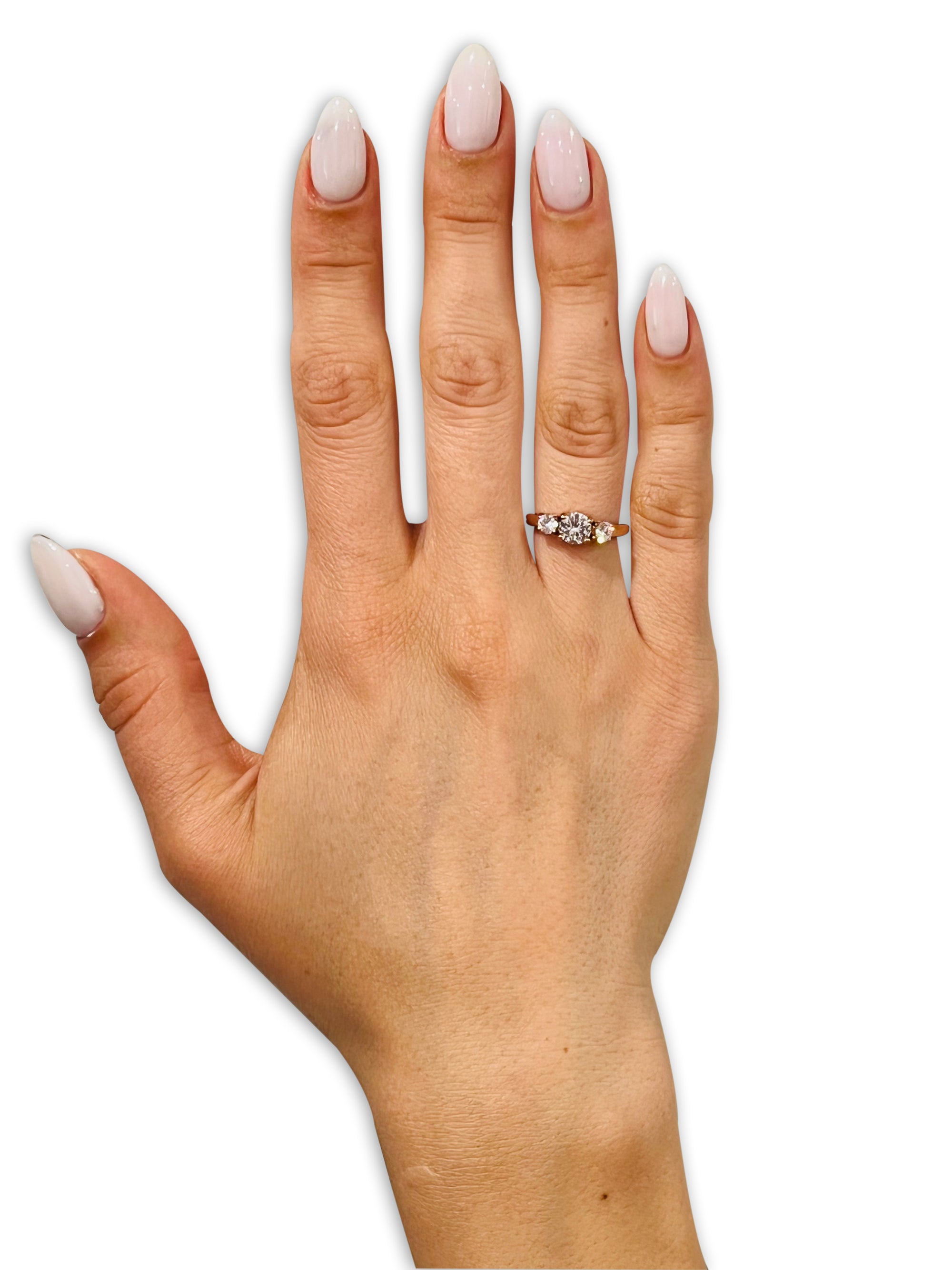White Diamond Solitaire Ring - Rose Gold Ring - Solitaire Wedding Ring - Ladies CZ Ring