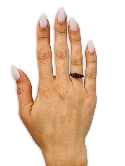 Solitaire Wedding Ring - Ruby Wedding Ring - Black Solitaire Ring - Black Wedding Ring