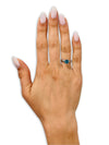 Aquamarine Wedding Ring - Solitaire Wedding Ring - Ladies CZ Wedding Ring - Engagement Ring