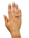 Solitaire Ring - CZ Wedding Ring - Gunmetal Ring - Ladies Solitaire Wedding Ring - Anniversary Ring