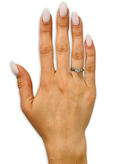 Titanium Wedding Ring - Solitaire Wedding Ring - CZ Wedding Ring - White Diamond Ring - Engagement