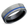 Black Wedding Ring - Gunmetal Tungsten Ring - Blue Tungsten Ring - Gunmetal Ring