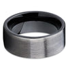 9mm - Black Tungsten Wedding Band - Gunmetal - Gray Tungsten Ring - Clean Casting Jewelry