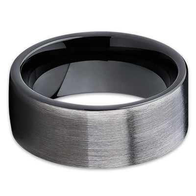 Black Tungsten Wedding Band - Gray - Gunmetal Ring - Black Tungsten Ring - Clean Casting Jewelry