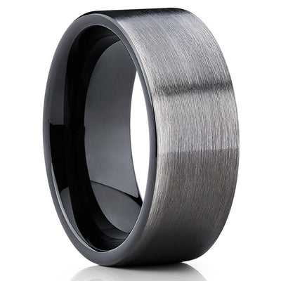 8mm - Black Tungsten Ring - Gunmetal Ring - Gray Tungsten Band - Men's Ring - Clean Casting Jewelry
