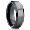 10mm - Black Tungsten Wedding Band - Gray Wedding Band - Gun Metal Ring - Clean Casting Jewelry
