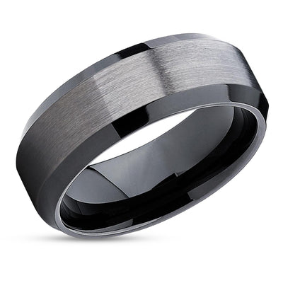 Gunmetal Tungsten Ring - Black Ring - Tungsten Wedding Ring - Gunmetal Wedding Band