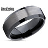 Black Tungsten Wedding Band - Gunmetal Tungsten Ring - Black Tungsten Ring - Gunmetal