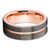 Rose Gold Tungsten Ring - Gray Tungsten Ring - Rose Gold Tungsten Band - Clean Casting Jewelry
