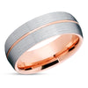 Rose Gold Wedding Ring - Tungsten Wedding Band - Rose Gold Ring - Band Ring