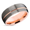 Rose Gold Tungsten Wedding Band - Gunmetal Ring - Rose Gold Tungsten - Gunmetal Ring